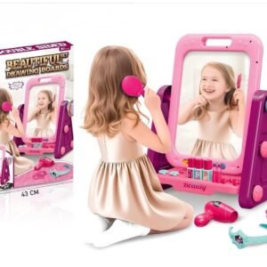 Kids Pink Vanity Mirror Beauty Play Set